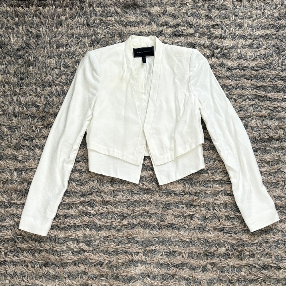 BCBGMaxAzria White Capri Cropped Blazer Size XXS
